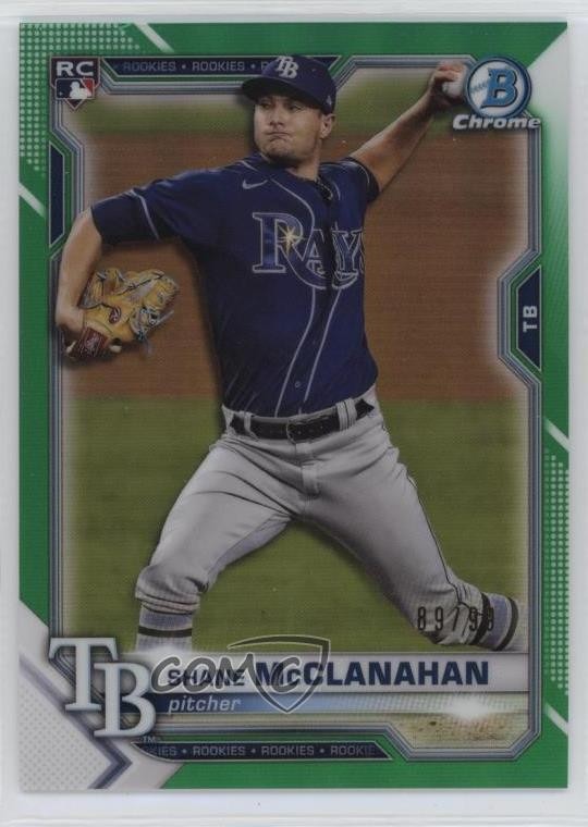2021 Bowman Chrome Green Refractor 89/99 Shane McClanahan #8 Rookie RC fo7