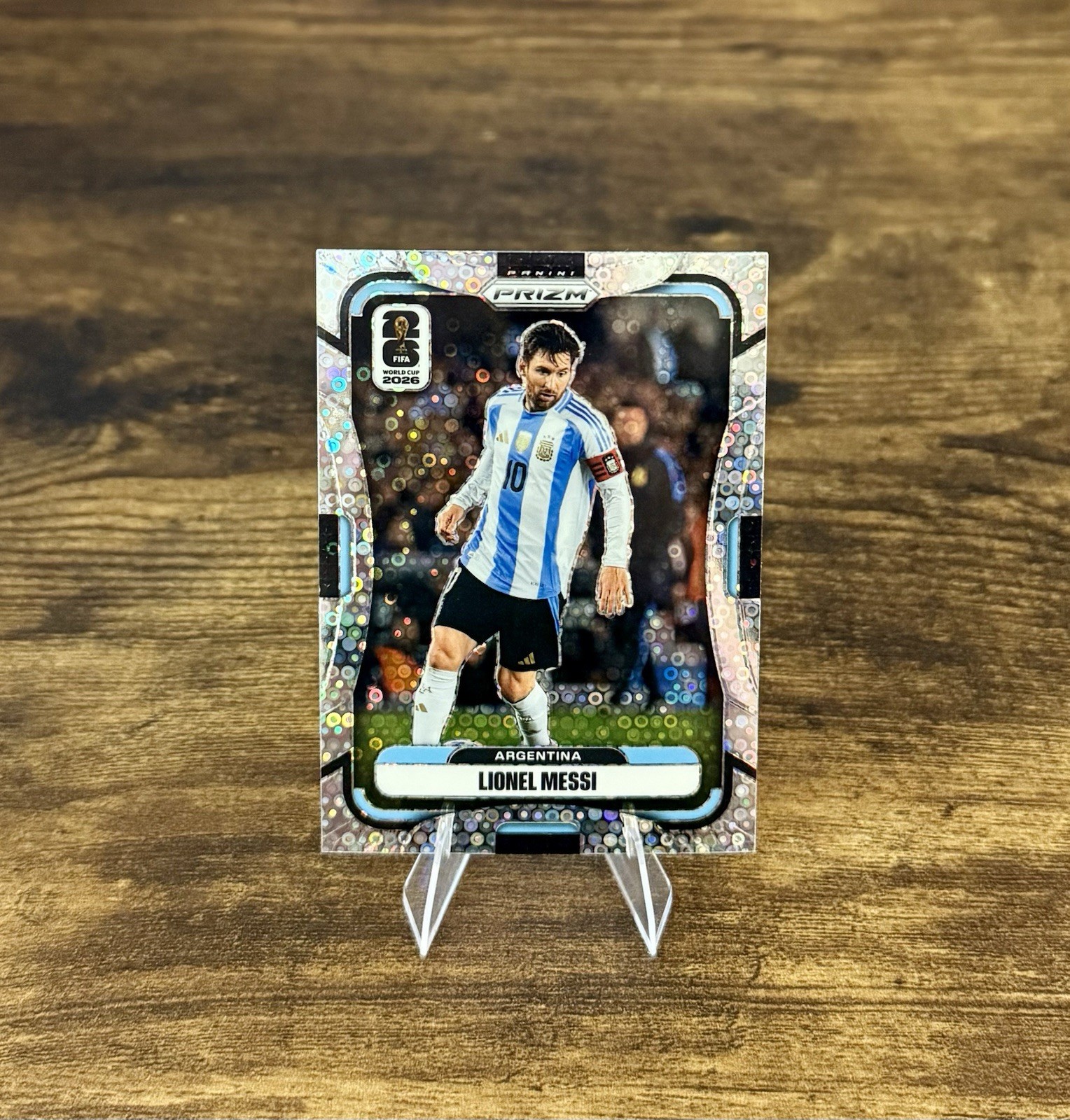 2026 Panini Prizm FIFA World Cup Lionel Messi Disco Prizm SP #10 view 1