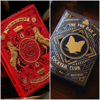 Theory11 The Fox and Bar Cocktail Club Tavern on the Green Red Playing Card NEW