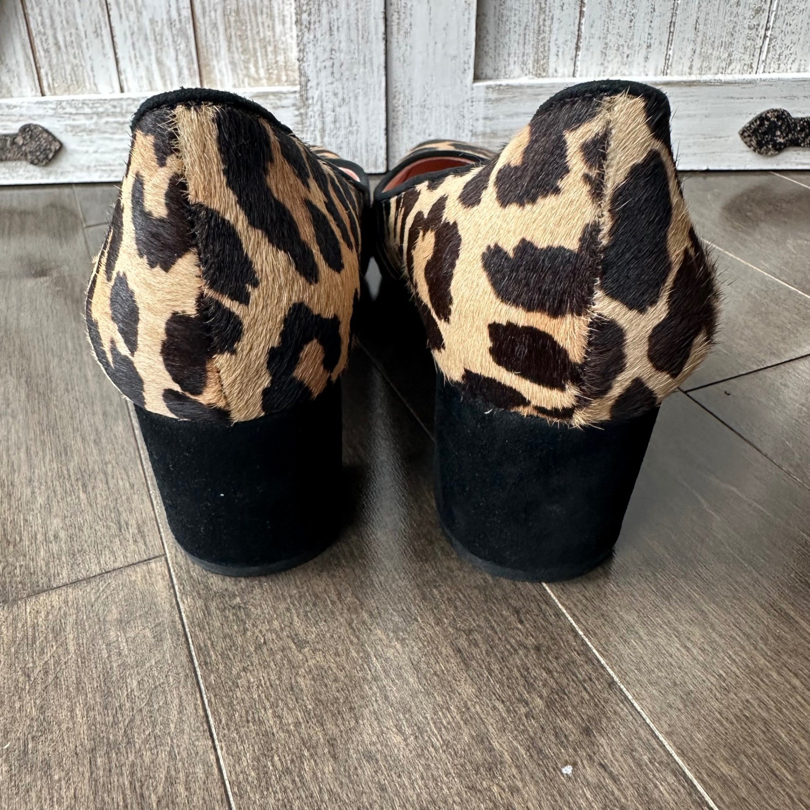 Kate Spade Leopard Print Cow Fur Fall Holidays Classic Block Heel 7M thumbnail 3
