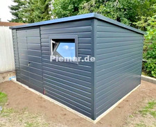 Blechgarage 4 x 2 x2,14 m Gerätehaus Metallgarage Schuppe | mit Aufbau | 18417*
