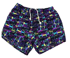 Vintage 90s Athletic Works Retro Swim Trunks Size Medium
