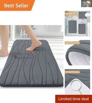 Ultra-Comfortable Memory Foam Bath Mat 30x20 - Quick-Drying & Machine Washable