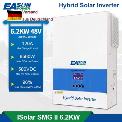 6200W Hybrid Off Grid Solar Wechselrichter 48V 120A MPPT Charge Wifi Output DE
