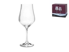 Bohemia 6 calici Tulipa in vetro sonoro, effetto ottico trasparente,  cl 35