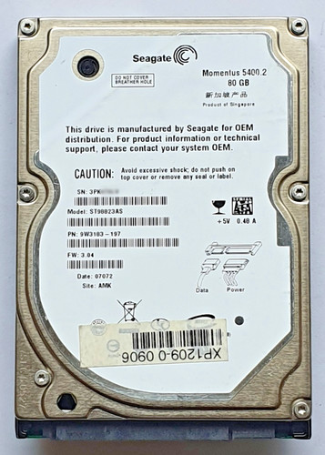 80 GB SATA Seagate Momentus 5400.2 ST98823AS 8MB HDD 2.5" interne Festplatte