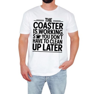 Lustiges Kaffee Zitat Herren T-Shirt Der Untersetzer funktioniert Geburtstag Geschenk
