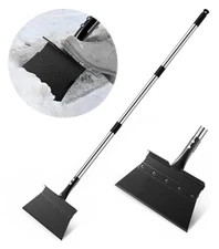Snow Shovel,  Ice Scraper Heavy Duty, 11"Wider Garden Flat Floor Scraper with 