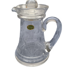 Stuart Crystal Glass Small Lidded Jug Engraved Aquatic Plant Dec Whisky Noggin 3