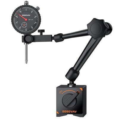 Dial Indicator with Magnetic Base Set, 0-1'' Range & 0.001'' Resolution, 3-Join...