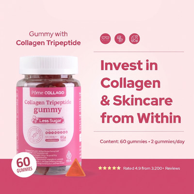 Pome COLLAGO Collagen Tripeptide Gummies with Glutathione Vitamin C Skin Health&