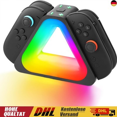 4-in-1-Ladestation für Switch 2 Joy Con Controller Gamepad Joypad-Zubehör RGB
