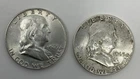Lot of (2) Ben Franklin 90% SILVER Half Dollars,  1963 and 1963-D