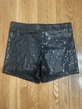 Spirit Halloween Costume womens black sequin shorts Size M
