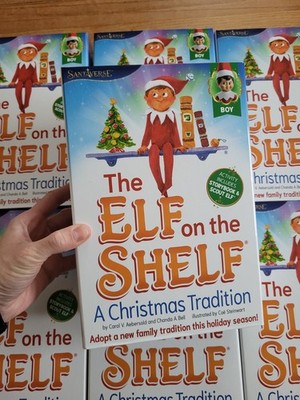 Elf on the Shelf A Christmas Tradition Story Book Doll Boy Light Skin Rectangle