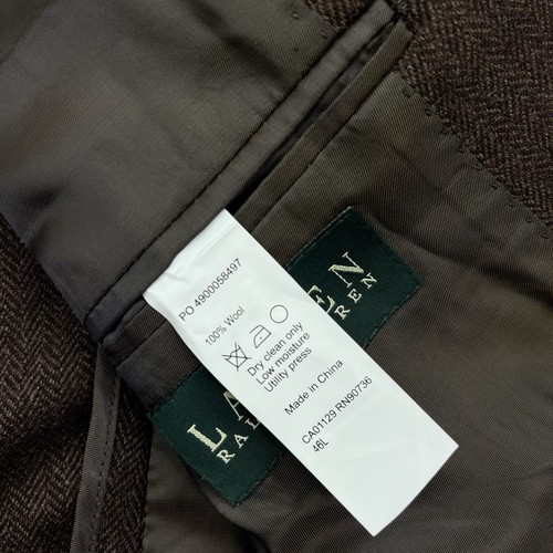 NUEVO LRL Ralph Lauren 46L Marrón Espiga Blazer Abrigo Deportivo Chaqueta 100% Lana - Imagen 8 de 14