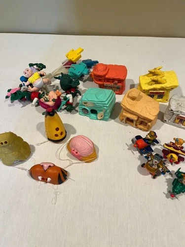 4 COMPLETE SETS OF VIN. MCDONALDS 1980's 90's-FLINTSTONES,TALESPIN,DINO,ZOO FACE