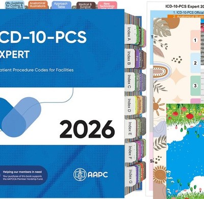 ICD-10-PCS Complete Code 2025/2026 AAPC Version Index Tabs, Color Coded