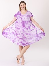 Women's Tie Dye Casual Dress Embroidery Scoop Neck Midi Dress Wholesale Mix lot