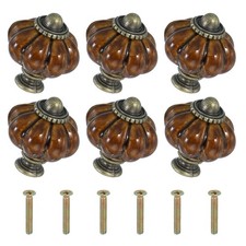 6 Pack Ceramic Knobs Pumpkin Ceramic Cabinet Drawer Knobs Coffee