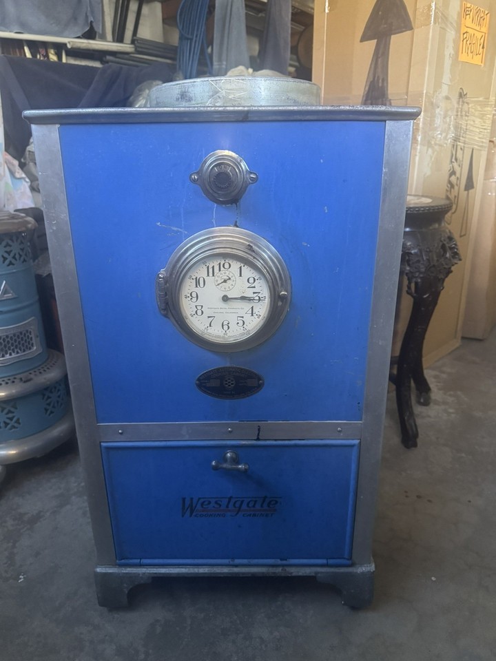 A jaw-dropping 1920s Westgate Electric Cooking Cabinet — a rare piece of culinary history that predates the modern oven as we know it.