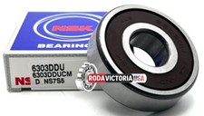 NSK 6303 DDU C3 DEEP GROOVE RADIAL BALL BEARING 17x47x14 mm 6303 RS 6303-2RS
