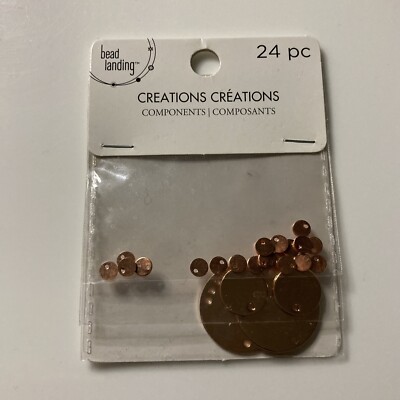 Bead landing Flat 24pc Rose Gold Colored (nickel free)