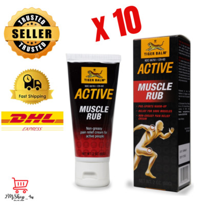 10 X 60g TIGER BALM Active Muscle Rub  Muscular Pain Relief Cream FAST SHIP