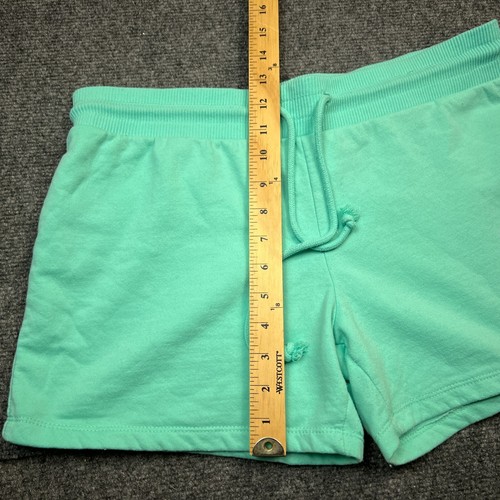 Peanuts Snoopy Woodstock Flowers Shorts Girls Large 11/13 Mint Green Drawstring - Picture 3 of 7