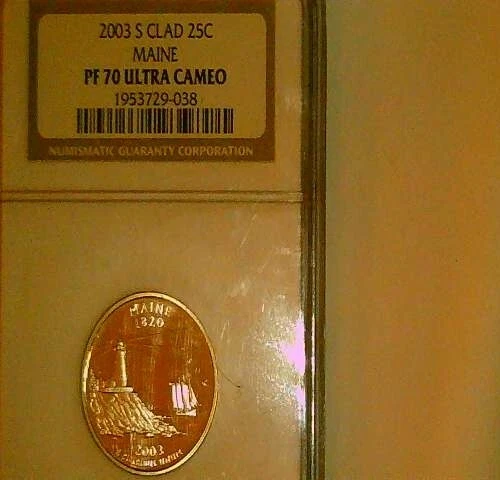 2003 S NGC PF 70 ULTRA CAMEO MAINE QUARTER