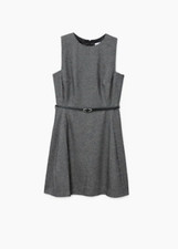 Mango Houndstooth Dress Grey UK 8 rrp £49.99 DH9 OO 17
