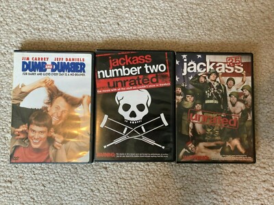 Jackass + Dumb and Dumber Comedy Collection DVDs Funny Pranks Movie 2 2.5