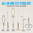 - Fly Tying Standard Tool Kit with Wooden Box, Book & Dvd, Rotary Vise, Bobbin,