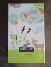 Kinderbesteck-Set 7-teilig ONE Woody PURESIGNS Edelstahl 18/10 NEU