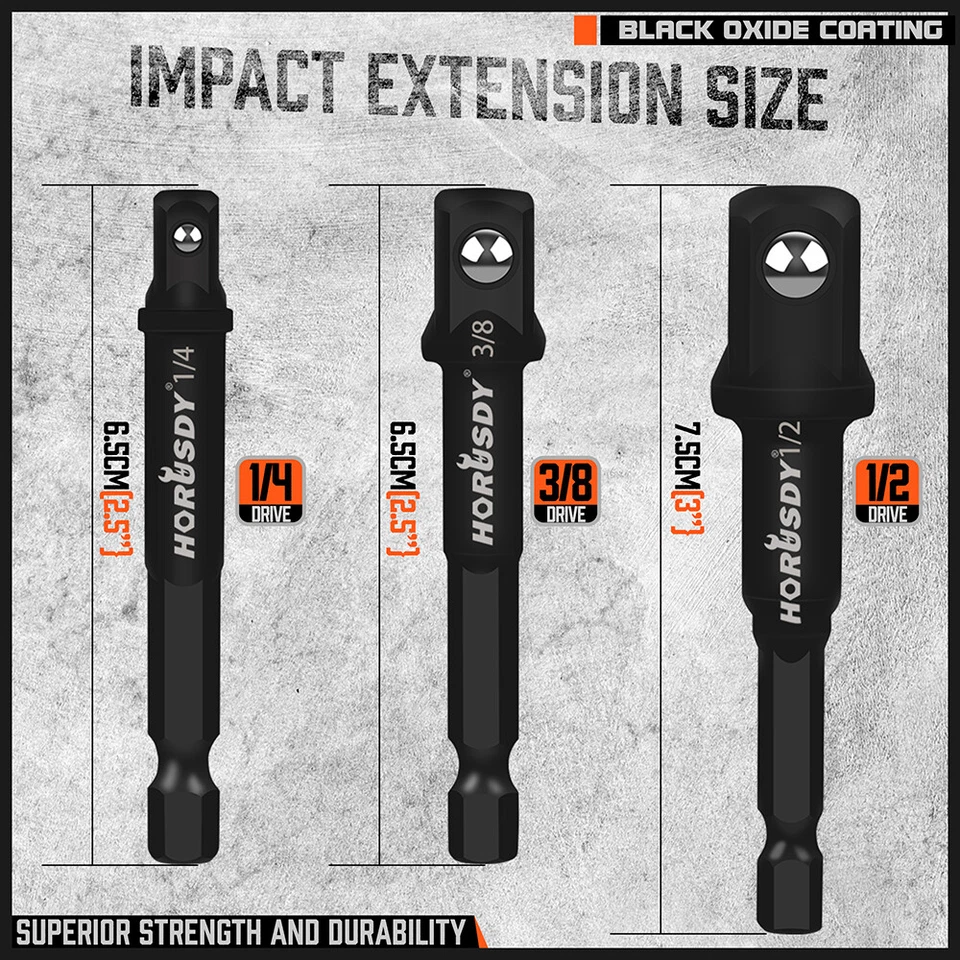 7-pack 3/8" to 1/4" 1/2 inch Drive Ratchet Socket Adapter Reducer Air Impact Set - Image 3 of 4