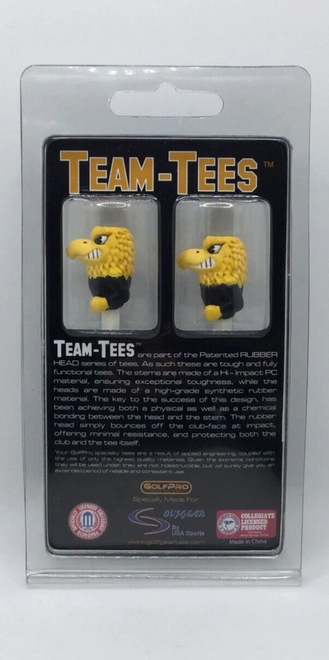 Camisetas de golf Iowa Hawkeyes Mascot Golf Pro Rubber Head Team, 6 camisetas de golf en total ⛳🏈 Foto 3 de 3