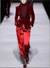 4.3k New Auth TOM FORD Blazer Jacket Red Velvet Tailored Single-Breasted Sz 46