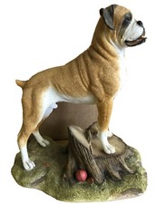 Sherratt & Simpson "Boxer Standing On Tree Stump" Dog Figurine Sculpture 55486
