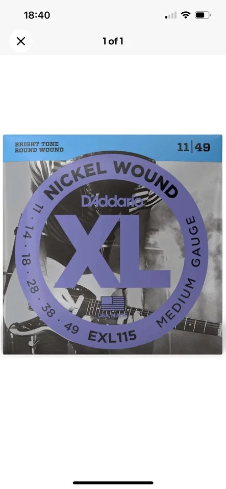 D'Addario EXL115 E-Gitarrensaiten 11-49 x1 Satz