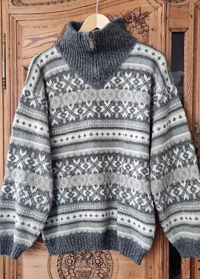 Gros pull hiver homme MISSION vintage authentique S, mesures sur les photos TBE - Photo 1/4