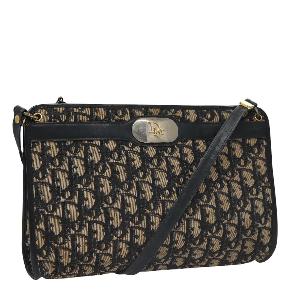 Sac bandoulière Christian Dior trotteur toile bleu marine authentique 105089