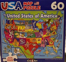 USA Map Puzzle 60 Piece Kids and Adults New Sealed with State Capitals