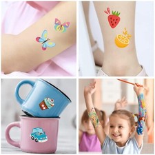 66 Sheets Full  Half Arm Temporary Tattoos Sleeves for Kids, Mixed Size Fake Ta