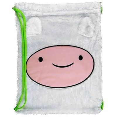 Cartoon Network Adventure Time Big Face Fuzzy Finn Backsack Cute Adorable Bag