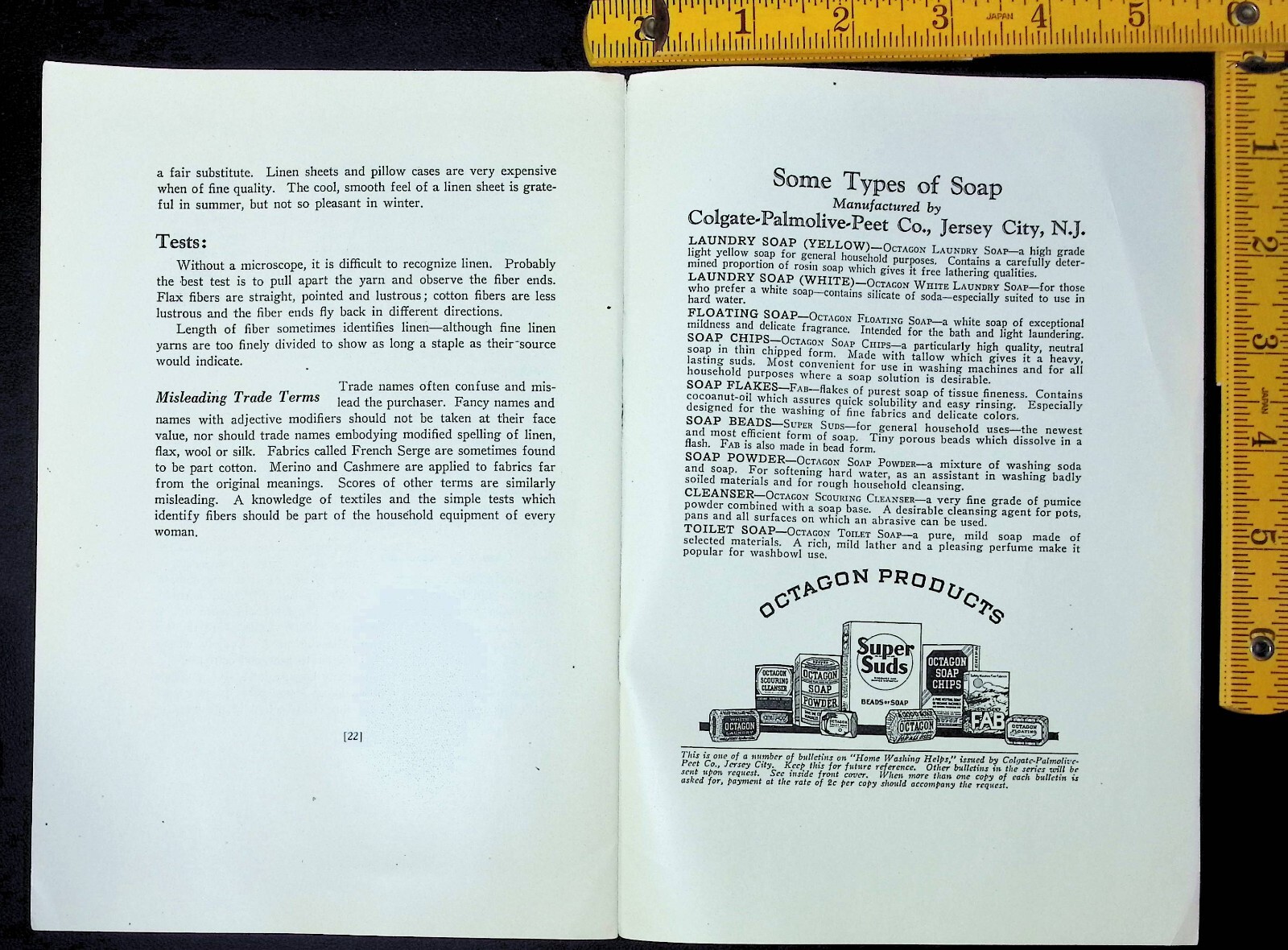 Vintage - Home Washing Helps Bulletin No.2 - Textiles - Colgate-Palmolive-Peet