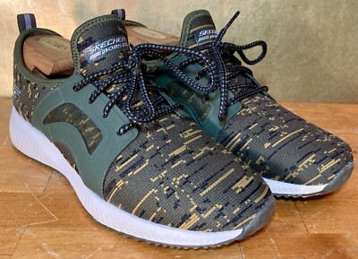 Skechers Bobs Squad Shoes Women’s Size Olive Green Double Dare Sneakers  31363