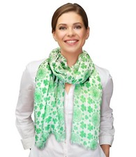 Women's Lightweight St Patrick's Day Clover Shamrock Fashion Novelty Scarf