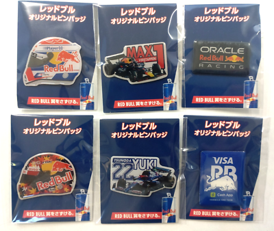 Red Bull F1 Pin Badge 6 Set Verstappen Tsunoda Oracle Racing Japan