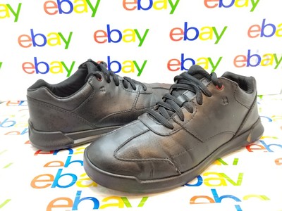 black leather non slip work shoes