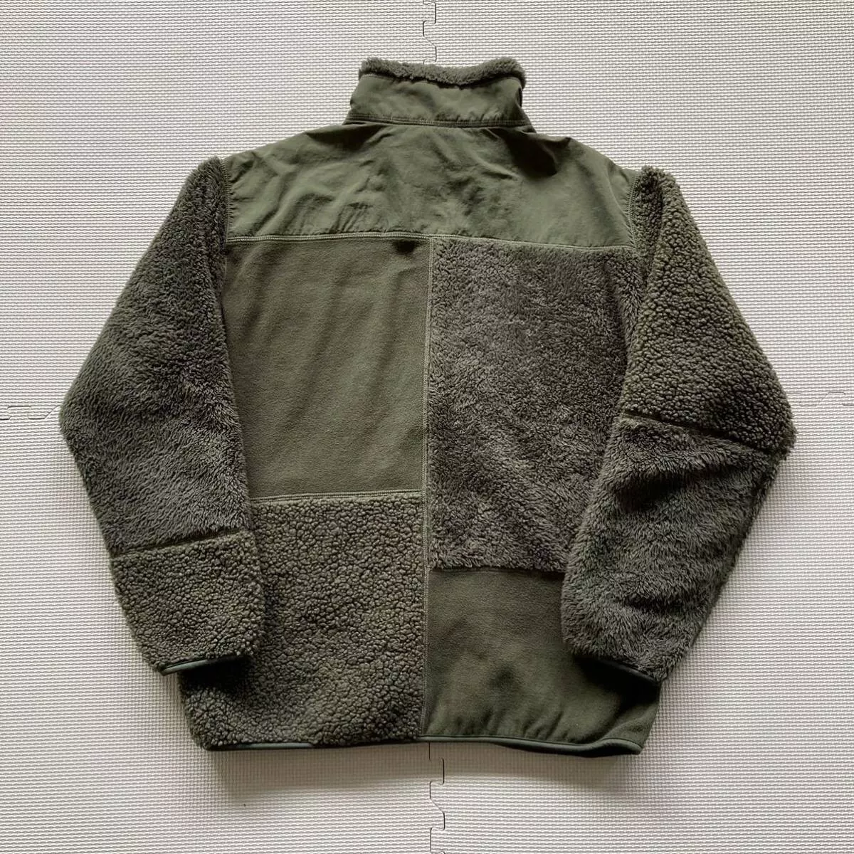 Uniqlo x Engineered Garments Patchwork Fleece Field Jacket Olive